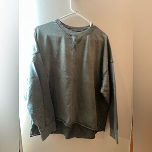 Aerie Sage Green Pullover Crew Sweatshirt Neck Oversized Size Large